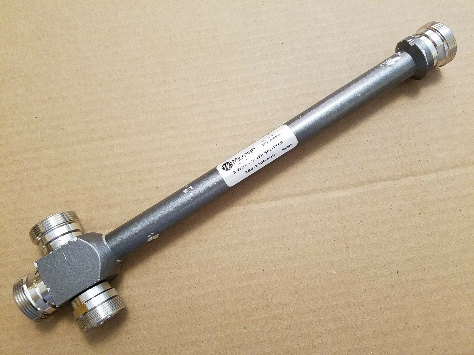 MicroLab D3-08FD 7-16 DIN 3-Way Power Splitter 500W 380MHz-2.7GHz RF Microwave