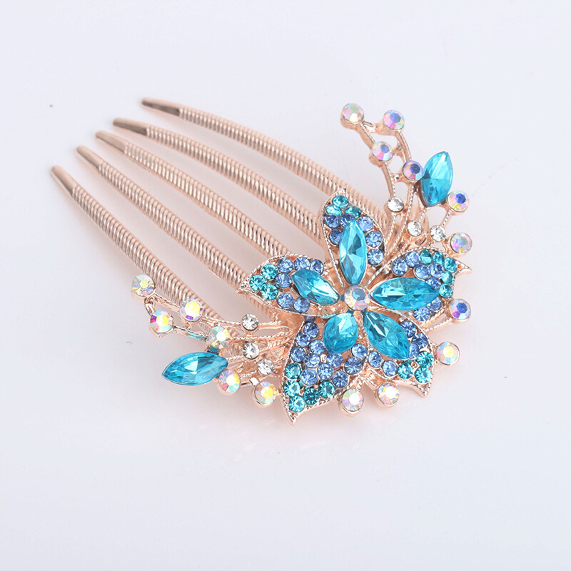 Women's Crystal Rhinestone Bridal Hair Clips Claw Clamp Hairpin