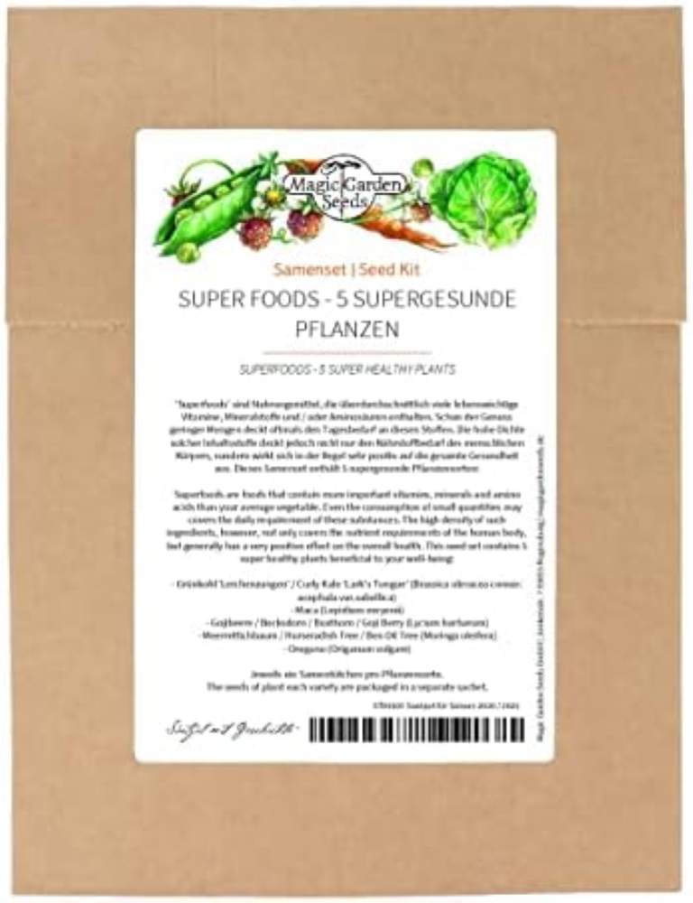 Super alimenti - set di semi con 5 piante super sane per un'alimentazione consap