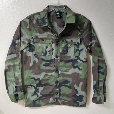 Nike SB Men Shirt Size S Camo Button Up Pockets Long Sleeve Collar 3388 