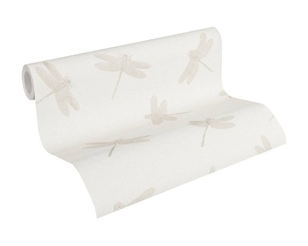 A.S. CréAtion Tapete Vliestapete 35897-2 Beige Creme Grau Stylisch Libelle-image