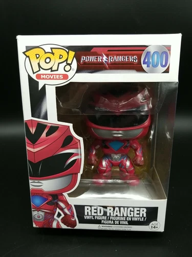 Funko Pop Movies Power Rangers #400 Red Ranger With Protector 2016 Vaulted!!