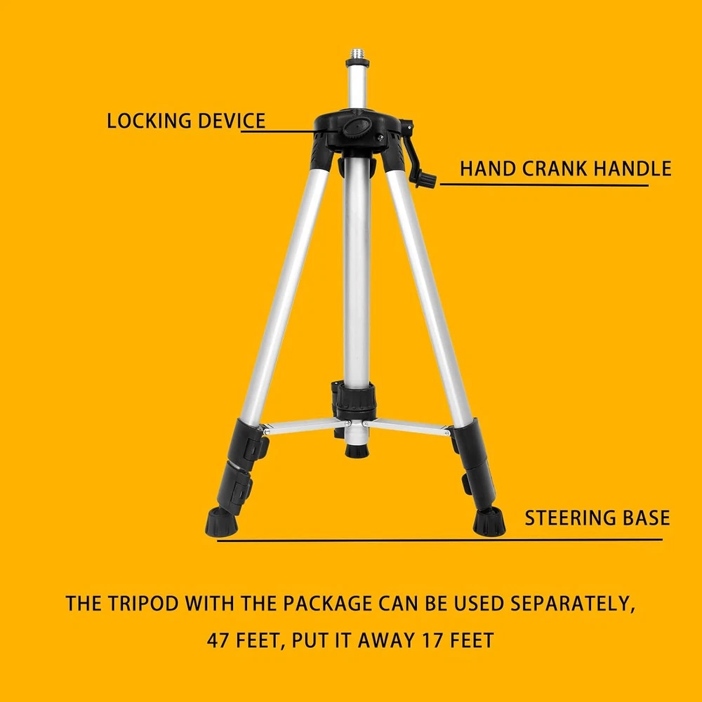Laser Level Pole with Tripod, 13.8 Ft./4.2M Telescoping Pole&3.9 foot/1.2M