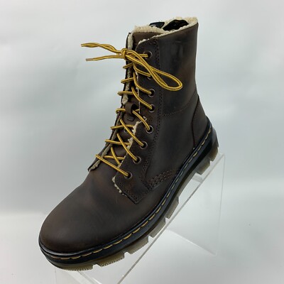 Martens Unisex Tarik Utility Boots Brown Leather Round Toe Lace Up  USM6/USL7