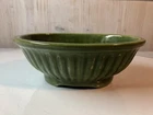 Vintage Haeger 3938 Green Oval Planter 8.25" x 3", Glazed, w/rim, Fluted