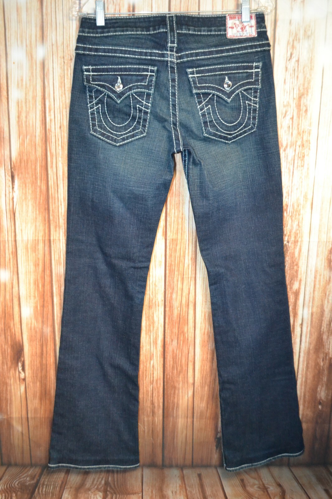 True Religion Women's Disco Becky Big T Gem Buttons Blue Jeans Sz 28x32 thumbnail 6