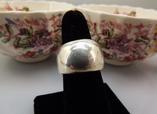 Sterling Silver 925 DOMED STYLE Wide Band Ring 13.0Grams Size 8 1/4