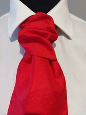 Post Box Red Men's  Boys Dupion Scrunch Tie Cravats  Handkerchief set