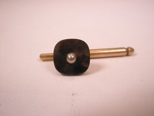 SINGLE 1 5/16" Gray Square Mother of Pearl Vintage Formal Tux Shirt Stud c114