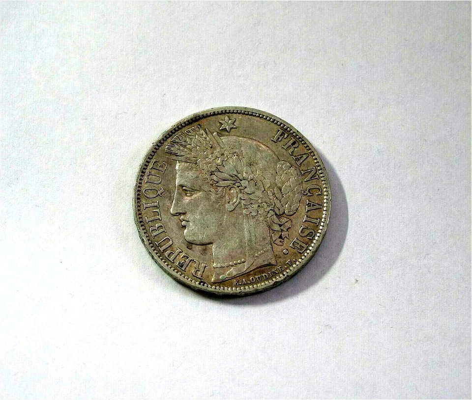 1870-A France Silver 5 Francs Paris mint XF KM# 818.1 - Image 3 of 4