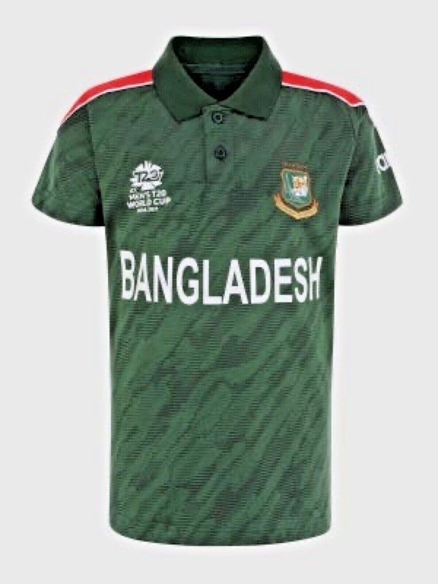 Maillot Cricket Bangladesh - Green Red, XXL, Coupe Du Monde ICC 2003 - Rare