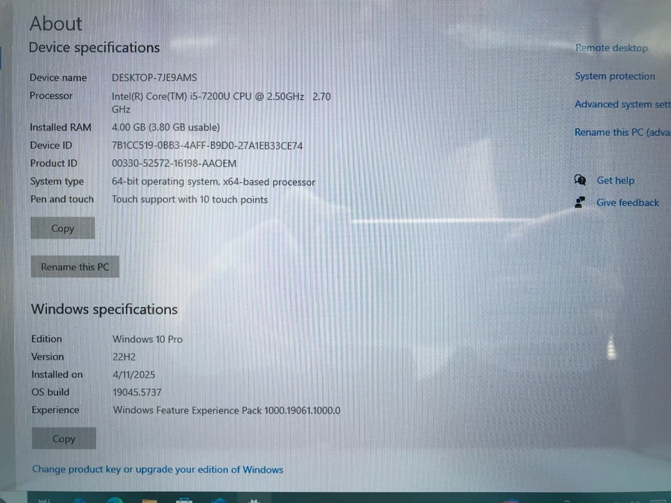 Tablet Resistente GETAC F110 G4 11.6" Core i5-7200U 2.50GHZ 4GB RAM 256GB SSD Win 10 Foto 2 de 4