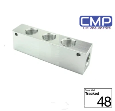 COYOTE MOON 1/4 BSP pneumatic Manifold, compressor, Air line 3 WAY SPLITTER UK Seller