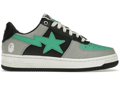 Size 9.5 - A Bathing Ape Bapesta Low Grey Green