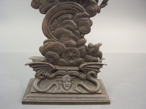 antique KPEG BERLIN Iron cast Pocket Watch Stand Georg III decor Angels Zodiac - Picture 9 of 14