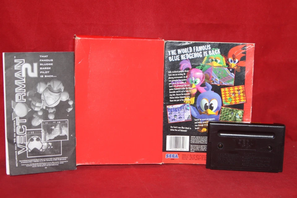 Sonic 3D Blast (Sega Genesis, 1996) Authentic Game Cartridge, CIB Complete - Image 2 of 4