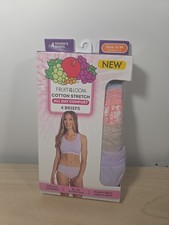 Fruit Of The Loom Cotton Stretch Hi-Cuts Womens 6/M Tag Free 4 Pack Multicolor