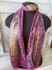 Block Print Border Pattern 100 Lightweight Silk Rectangular Scarf