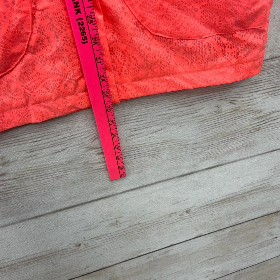 ASOS Bright Coral Rain Coat Jacket Lace Stylish Hooded Safety Running XS/S Euro - Image 4 of 4