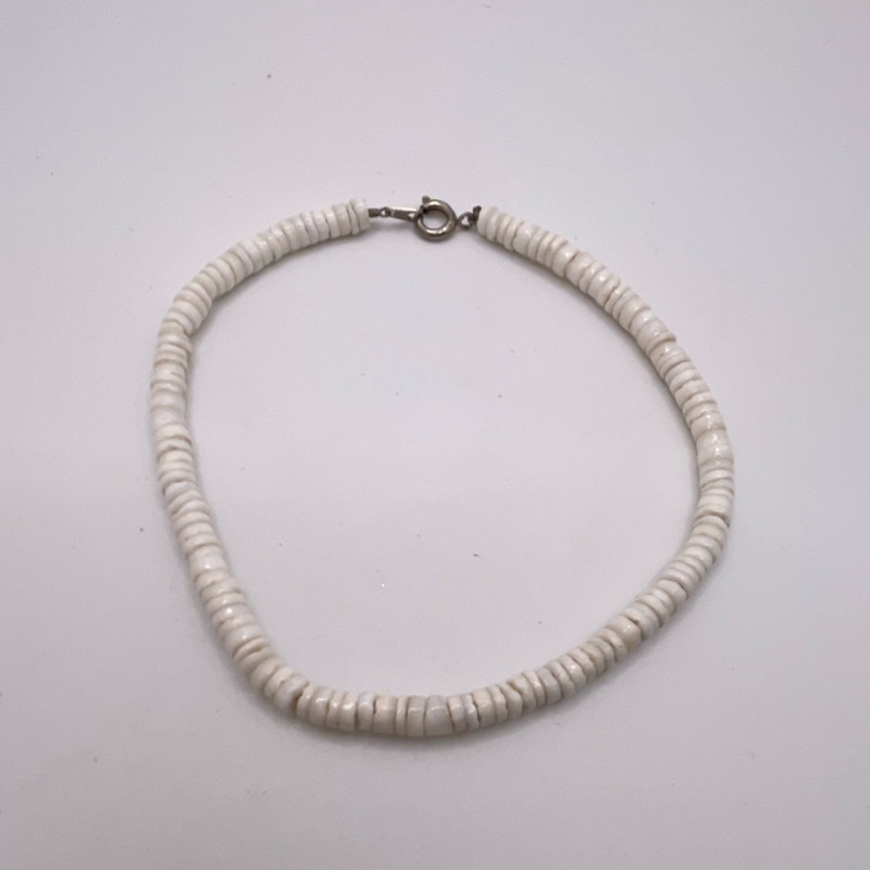 Vintage Puka Shell Anklet w/ Spring Ring Closure 10”