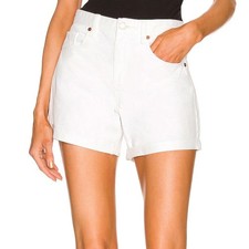 BlankNYC White Mom Cuff Denim Short Size 24 The Perry Relaxed 5 Pocket Jean NEW