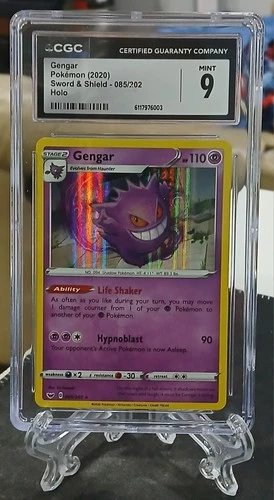 2020 Pokemon Sword and Shield Base Gengar 85/202 - Holo - CGC 9 MINT
