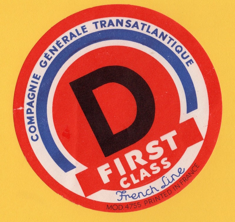 French Line label First Class Translantique