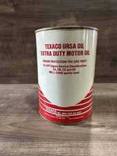 Texaco Ursa Oil Extra Duty Motor Oil Can One U.S. Quart Advertising Collectible