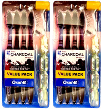 Oral-B Charcoal 8 Toothbrush 2 Pack Medium Bristles Covers Oral Care Dental Kit