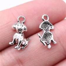 60PCS Antique Silver Tone Metal Dog Charm Pendant Animal Pet XCS61