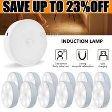 10×Motion Sensor Light USB Wireless PIR Battery Wall Cabinet Stair Night Lamp