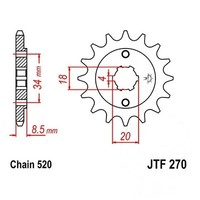 Ritzel 13-ZäHne 520-Teilung FüR Honda CA 125 Rebel 80 Km/H Bj. 1995-2000