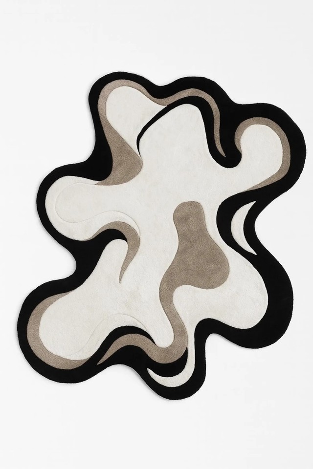 Abstract Organic Shape Tufted Rug – Modern Minimalist Handmade Area ...