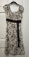 Kaldy Midi Dress Brown/White, Women’s size Small/Medium 