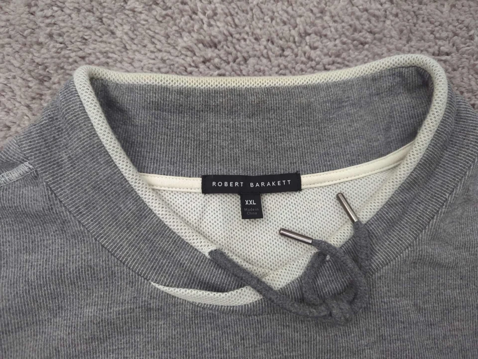 Suéter Robert Barakett Para Hombre XXL Gris Pullover Manga Larga Cordón Malla Forrado Foto 2 de 4