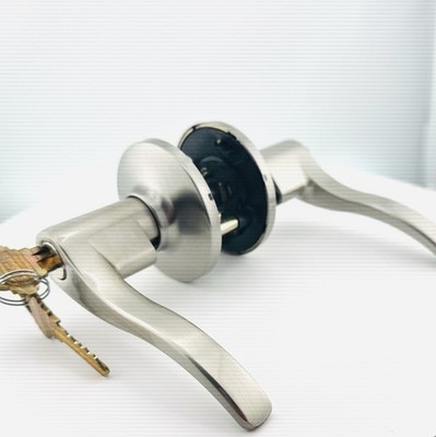 Satin Nickel 619 Keyed Entry Door Lever Lock Schlage Compatible Exterior Door