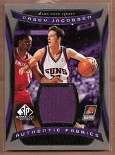 2004-05 SP Game Used Authentic Fabrics #CJ Casey Jacobsen SP Jersey BSK