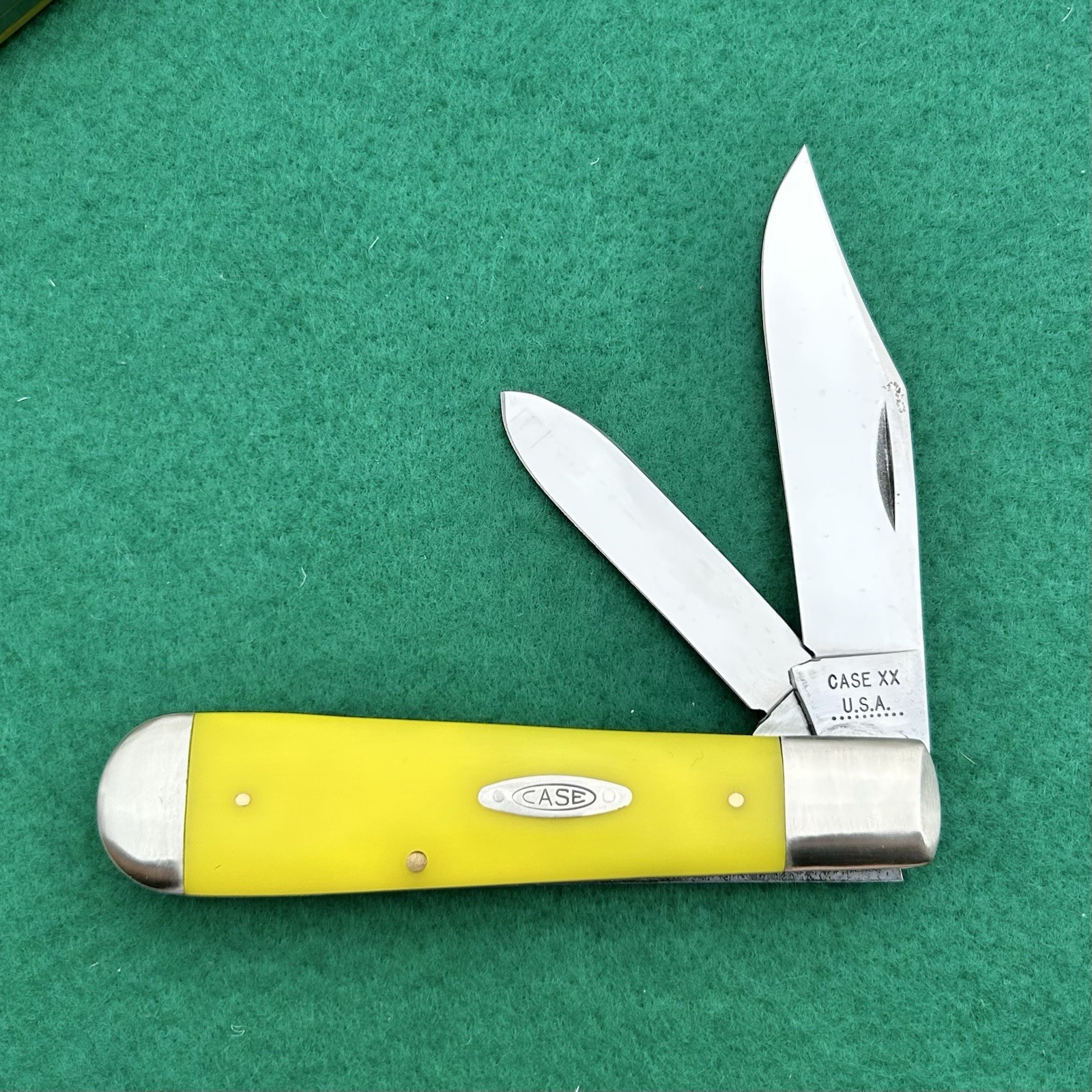 CASE XX 1970 (10 Dot) 3299 1/2 Rail Splitter Big Jack Yellow Handle Pocket Knife