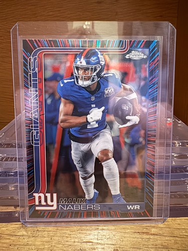 2025 Topps Chrome - Malik Nabers #225 Neon Pulse Refractor