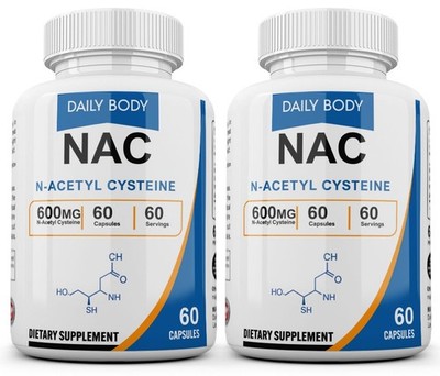 120 Vegan Capsules  Non-GMO N-Acetyl L-Cysteine (NAC) 600mg
