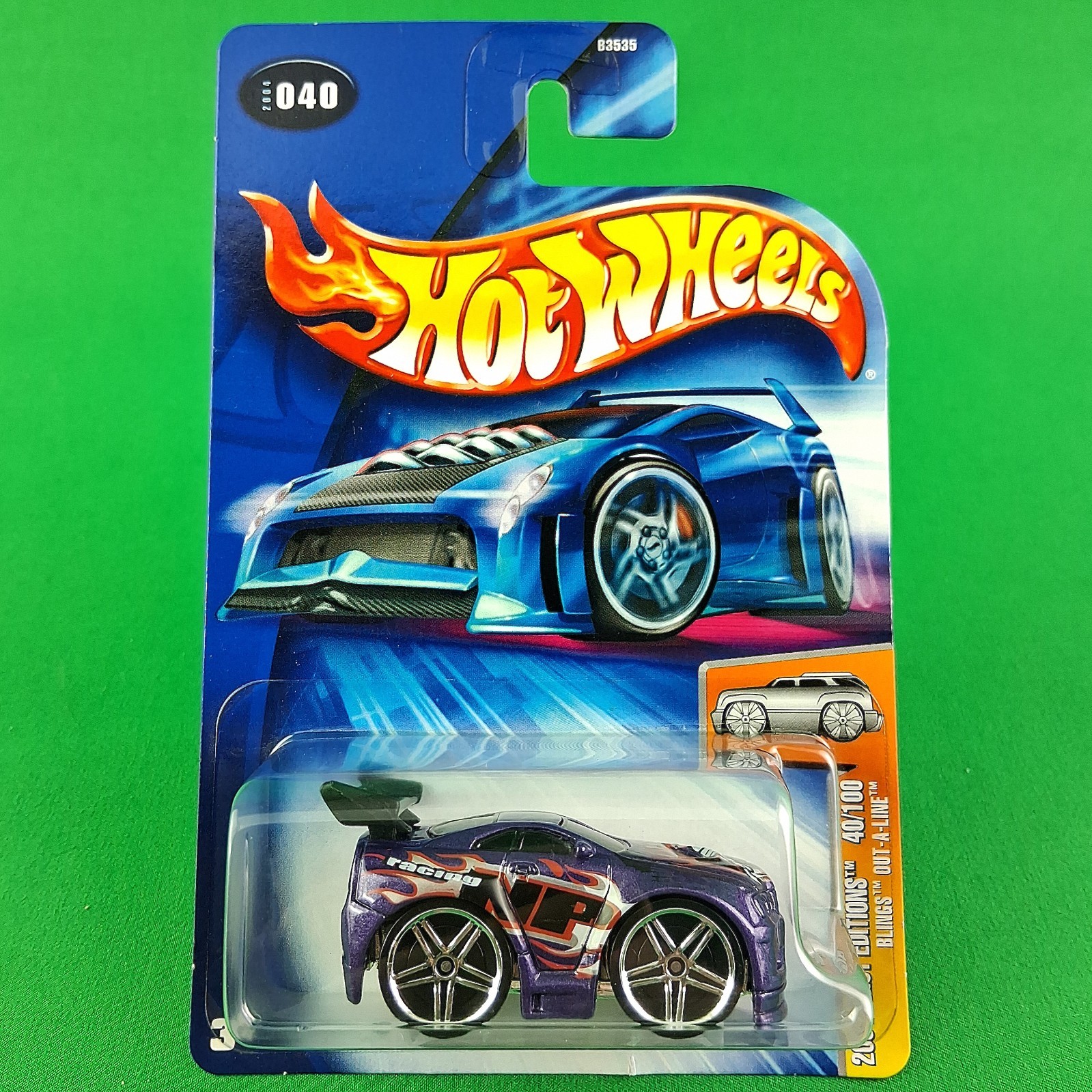 2004  Hot Wheels #040 Blings Out-A-Line Metalflake Purple First Editions PR5