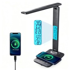 LED Desk Lamp with 10W Wireless Charger USB Port, Eye-Caring Dimmable Touch...