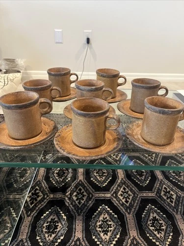 MCCOY pottery 8 coffee mugs And Saucers