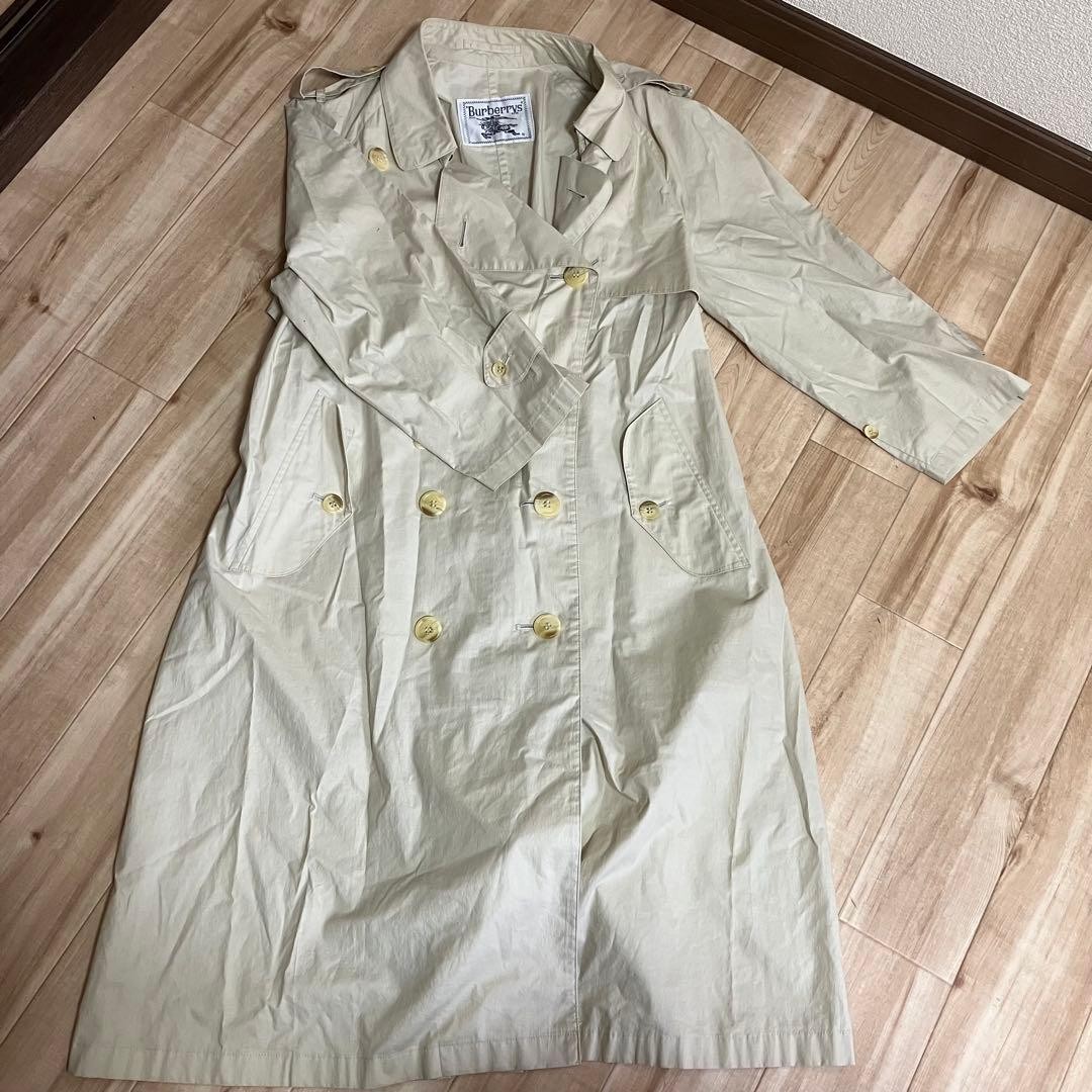 Burberrys Trench Coat Cotton With Buttons Size L For Women thumbnail 21