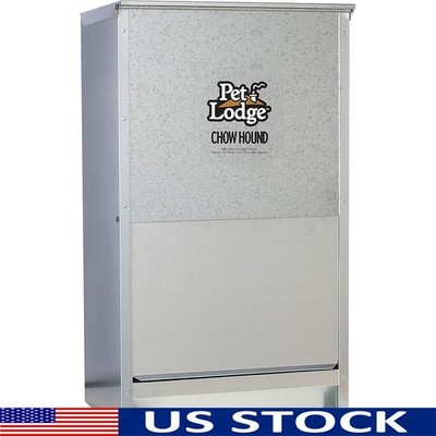 Automatic Dog Food Dispenser Steel Feeder Pest Proof Durable 50lb Capacity New
