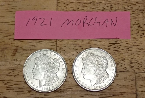 Lot of 2 1921 $1 Morgan Silver Dollar dollars