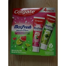 New Colgate 4 Pk Max Fresh Breath Strip Toothpaste Watermelon Blast Citrus 4.8oz 1.13 per gallon