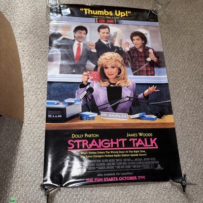 STRAIGHT TALK Movie Poster DOLLY PARTON James Woods 26x40'' Promo Video Laserdisc