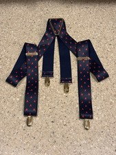Mens Holiday Suspenders Christmas Trees X Back Clip On Adjustable