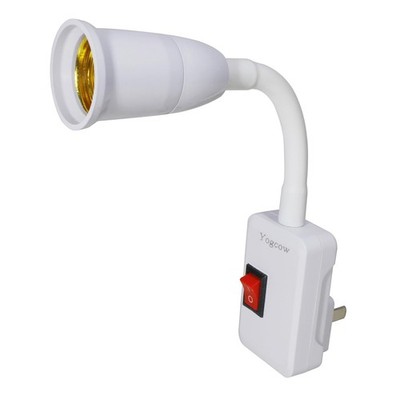 E27/E26 Plug in Light Bulb Socket Adapter Extender with On/Off Switch, Outlet...